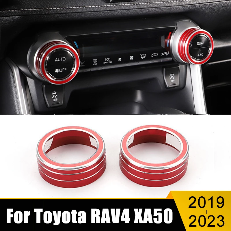 

Car Air Condition Switch Knob Ring Cover Trims For Toyota RAV4 XA50 2019 2020 2021 2022 2023 RAV 4 Hybrid Decoration Accessories