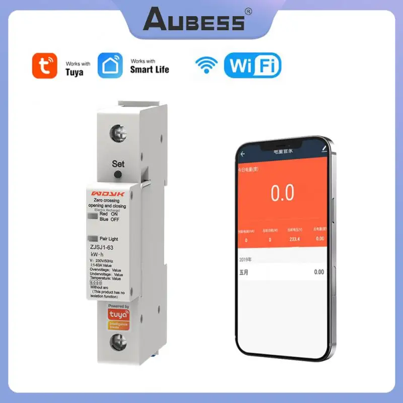

Счетчик энергии Tuya с Wi-Fi для умного дома, однофазный измеритель, дистанционное управление, пересечение напряжения и тока, управление через п...