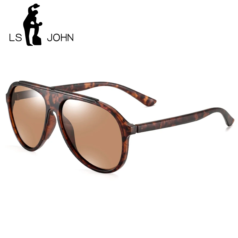 

LS JOHN Pilot Polarized Sunglasses Men Luxury Ultralight TR90 Aviation Polaroid Sun glasses For Driving Fishing UV400