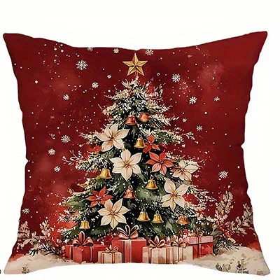 

Чехлы для подушек с рождественской тематикой для домашнего декора и узором Санта-Снеговика, подходят для дивана, спальни, автомобиля, наволочки
