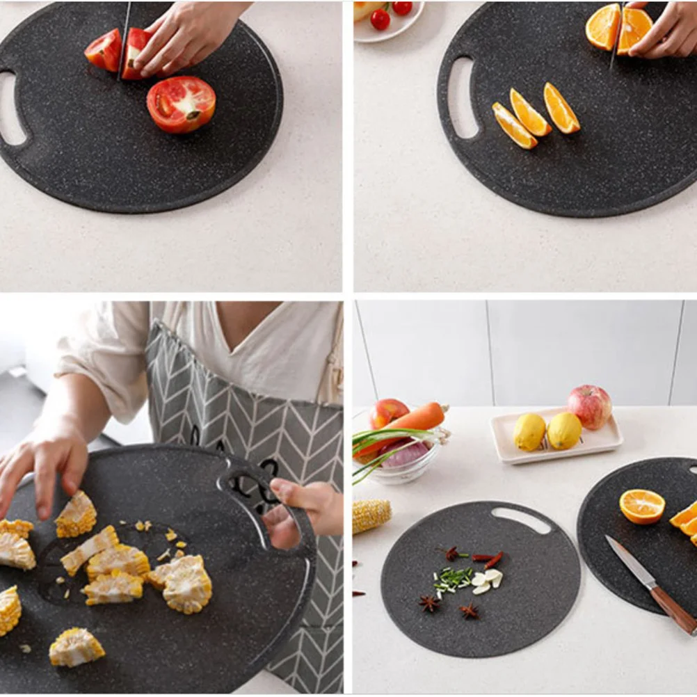 

1pc 35x0.8cm Chopping Block Imitation Marble Plastic Round Fruit Vegetable Cutting Board