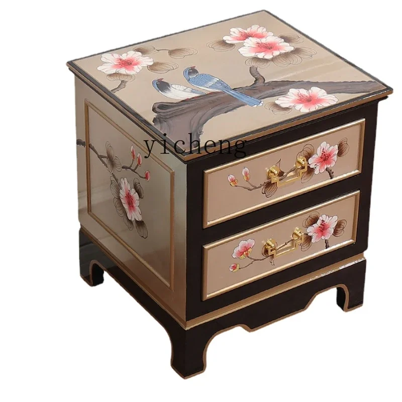 

Yy New Chinese Bedside Table Bedroom Furniture Storage Cabinet Solid Wood Mini Locker