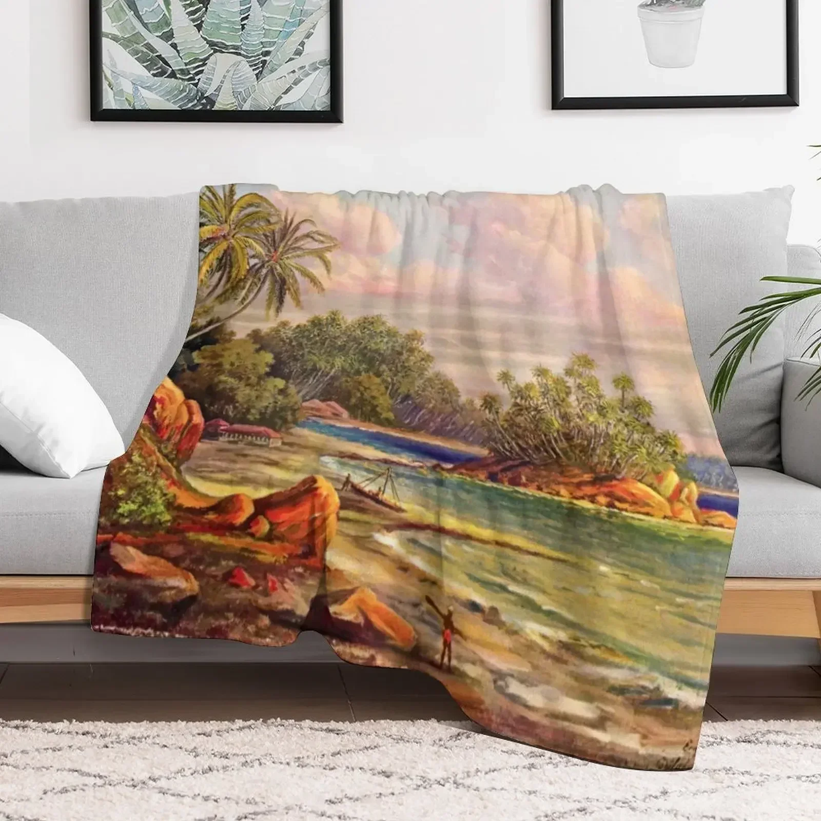 Фланелевое одеяло Cocos Island at Belligema (Gan-Duva) Ceylon -Ernst Haeckel