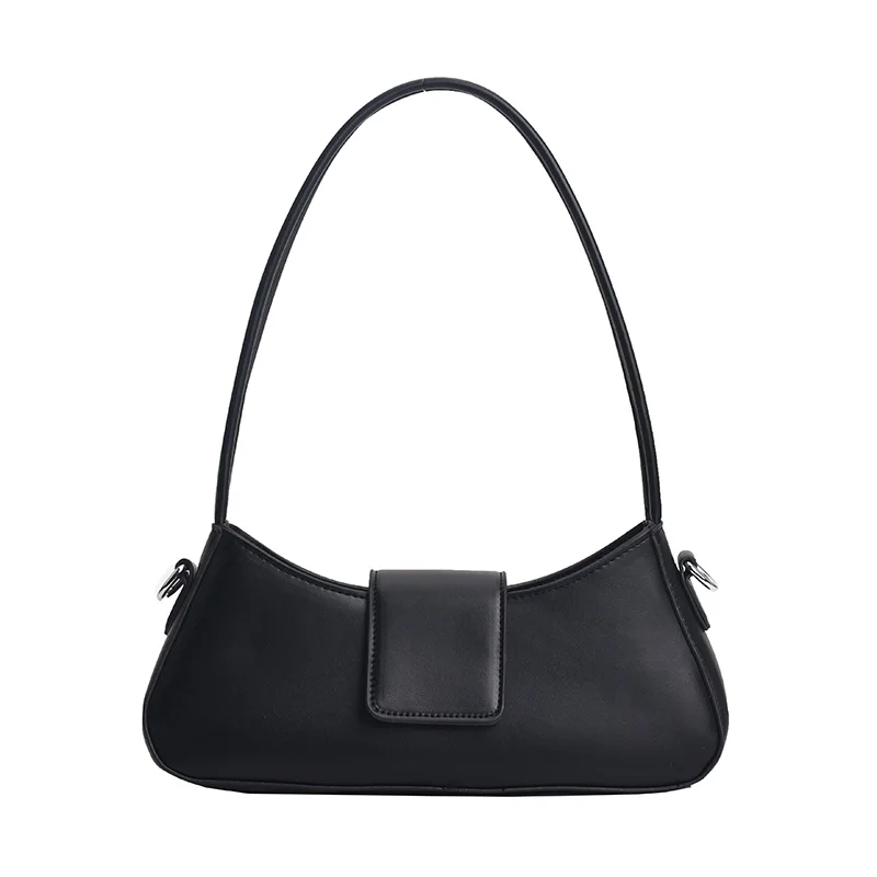 Luxury Brand Design Simple Small PU Leather Underarm Crossbody Side Bag Women 2023 Summer Fashion Shoulder Handbag and Purses