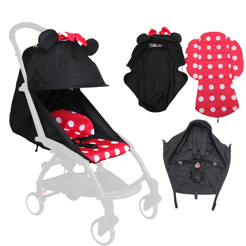 

175° 3pcs/set Stroller Hood&Mattress&Seat Cushion For YOYO2/YOYA/Babythrone Babytime Canopy Cover Mattress Stroller Accessories