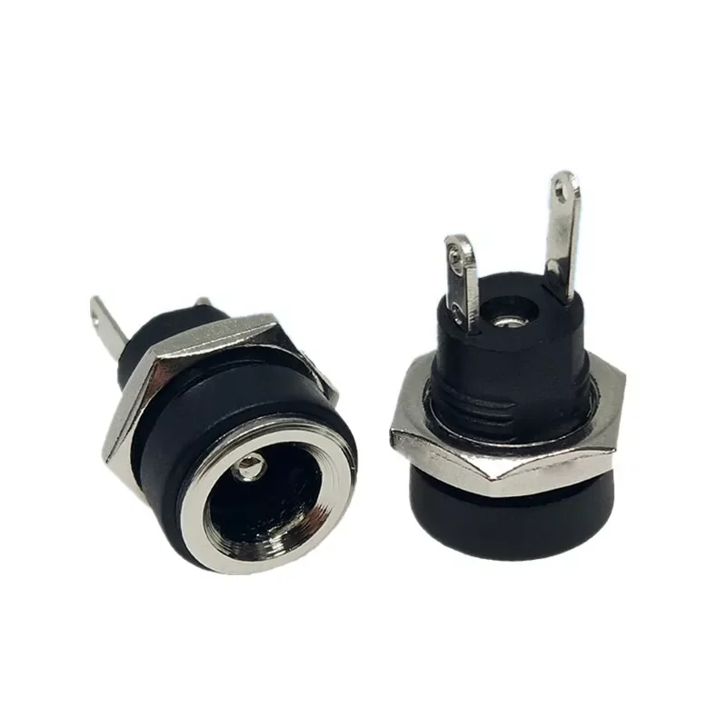 

1/10PCS DC Power Supply Jack Socket Female Panel Mount Connector 2-Pin 5.5 X 2.1mm Plug Adapter 2 Terminal Types 3A 12v