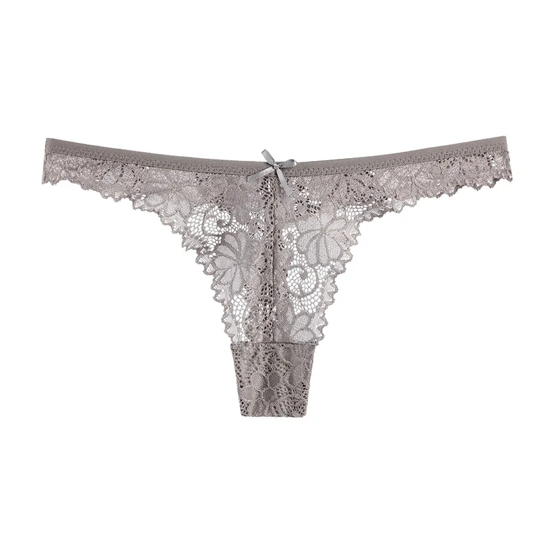 

European and American Breathable Low Waist Sexy Lace Thong Cotton Crotch Underwear Women's Pure Desire