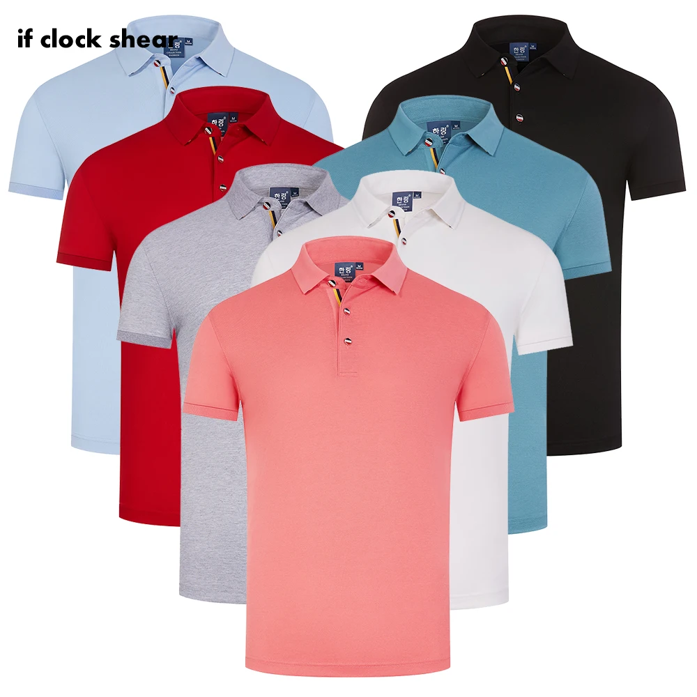 

Новая мужская футболка для гольфа, летняя спортивная одежда для гольфа, рубашка с коротким рукавом, мужская рубашка-поло сухого кроя, разноц...