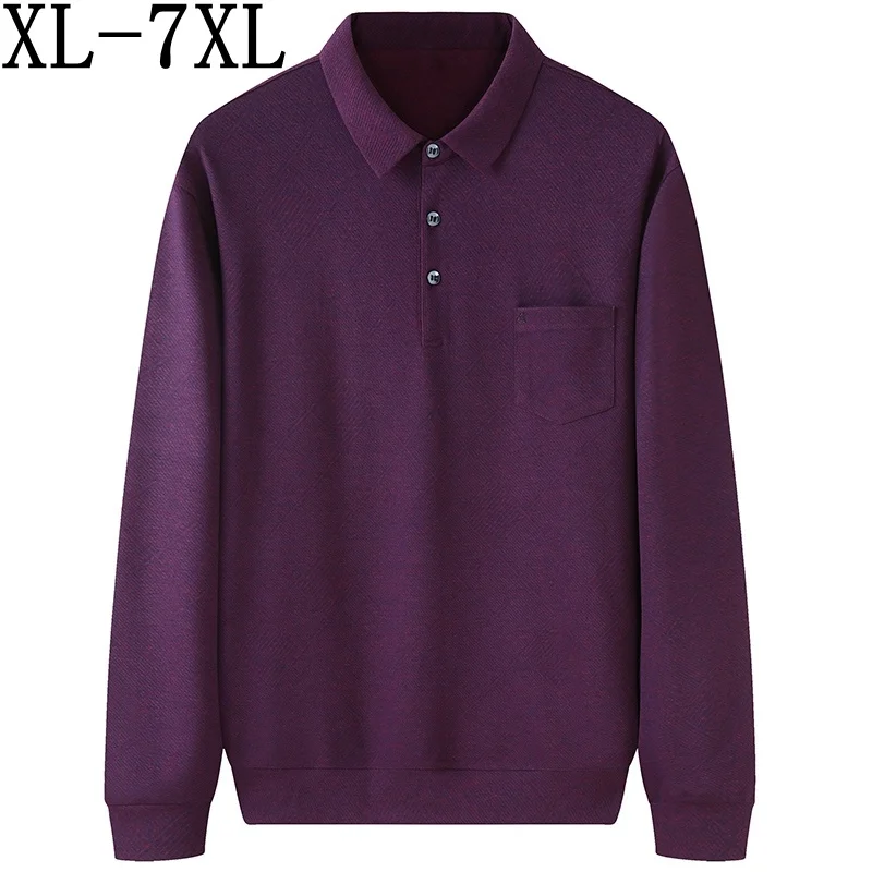 

6XL 7XL 5XL 2023 New Autumn Oversized Loose Polo Shirt Men Comfortable Mens Polos Shirts With Pockets Casual camisa masculina