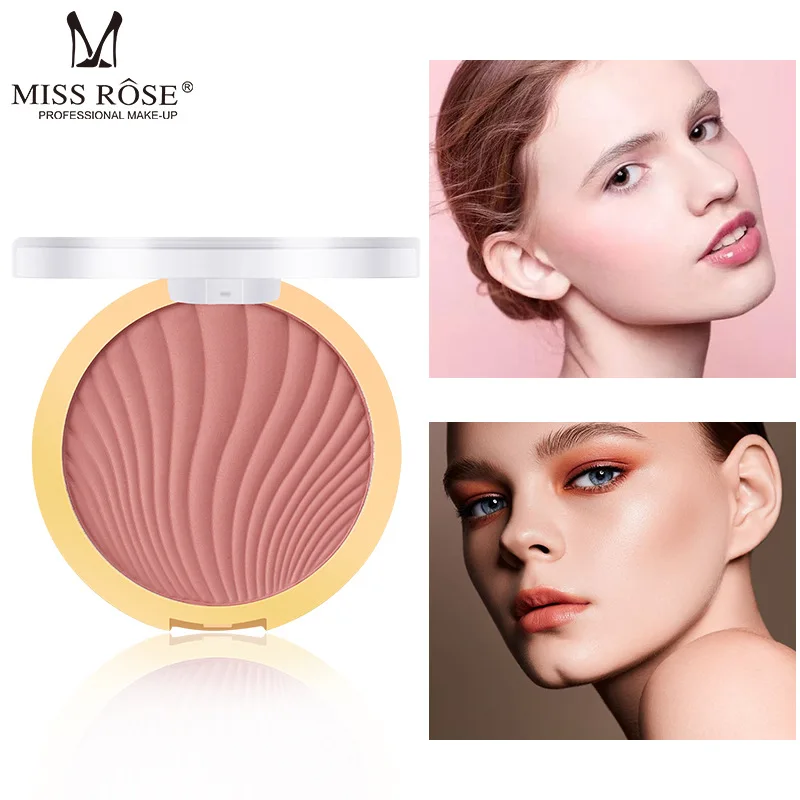 

Miss Rose 6 Color Blush Bright Red Nourishing Naked Peach Makeup and Naturally Brighten Complexion Repair Blush Palette Makeup