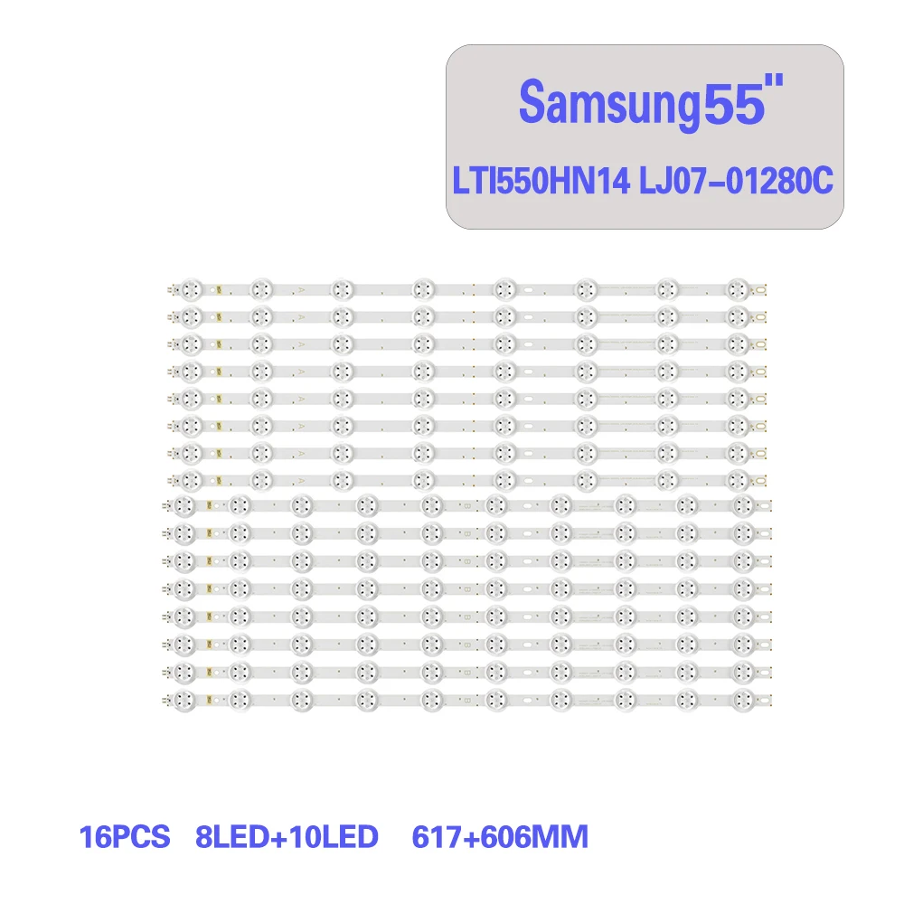 16pcs new Samsung TV backlight strip for 55 inch LCD TV light strip SVS550AT4 LTI550HN14 LJ07-01279/80C 10LEDS_REV0.1_170823