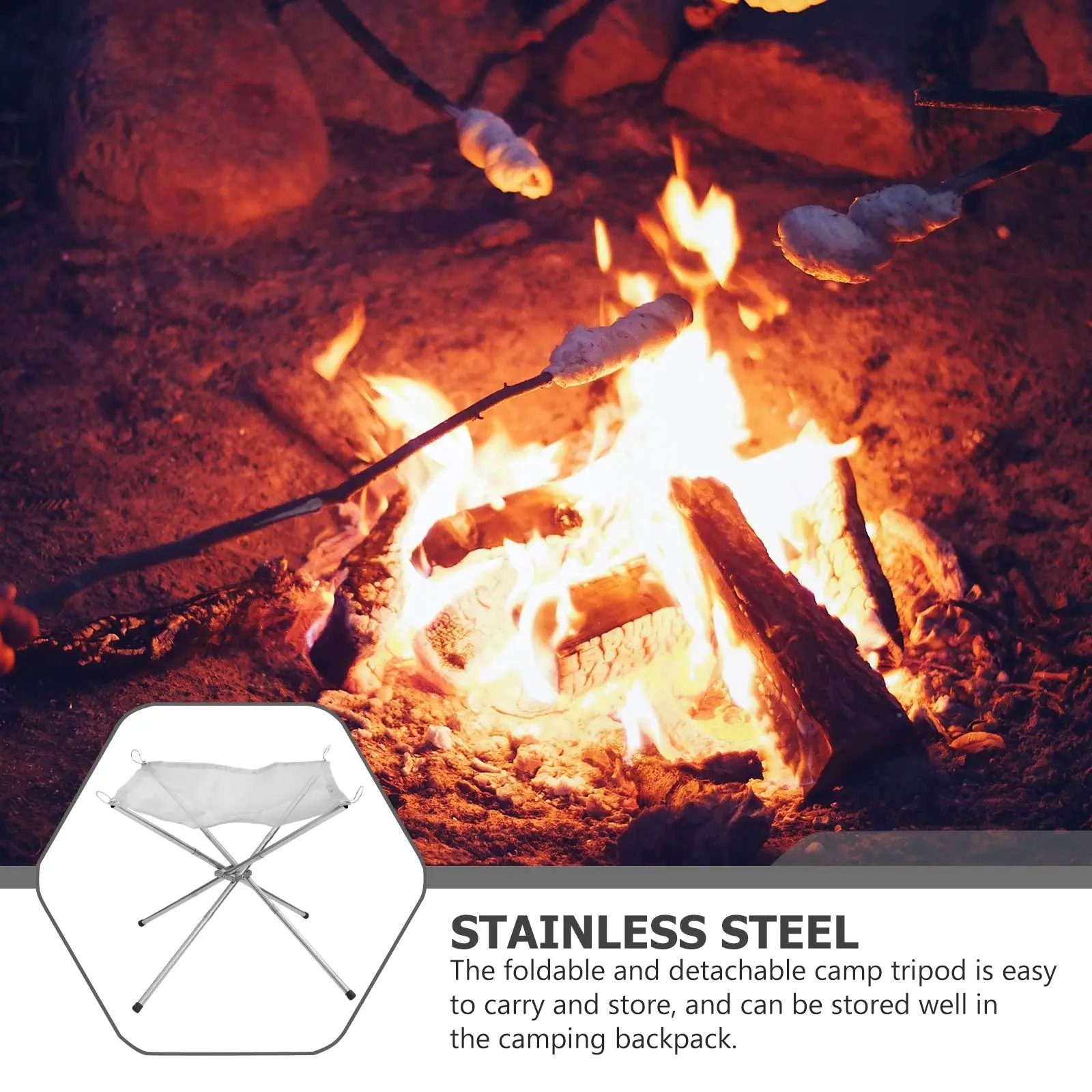 Портативный уличный гриль для костра складная стальная сетка подставка из