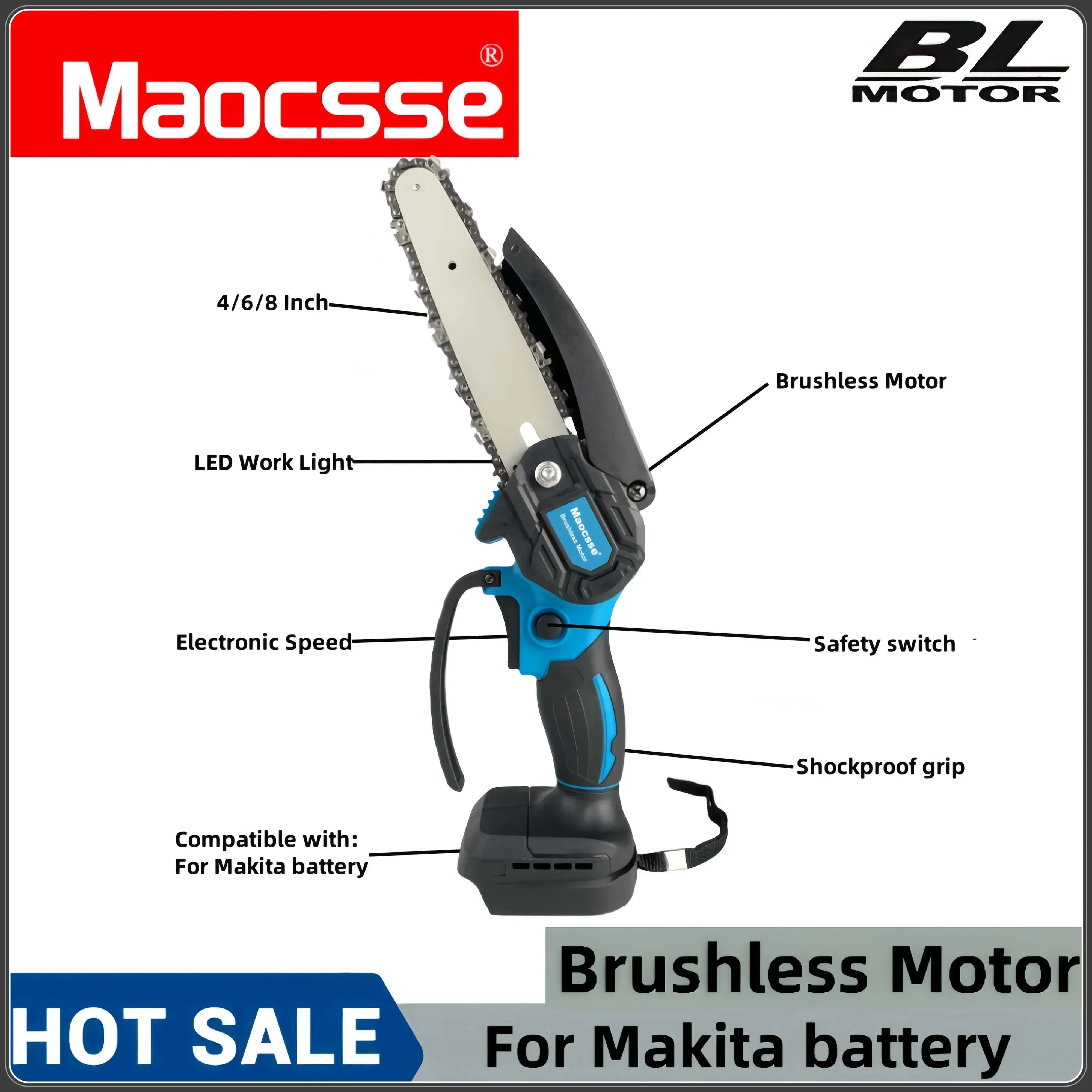 Бесщеточная бензопила Makita 18 В маленькая ручная электрическая 6-дюймовая