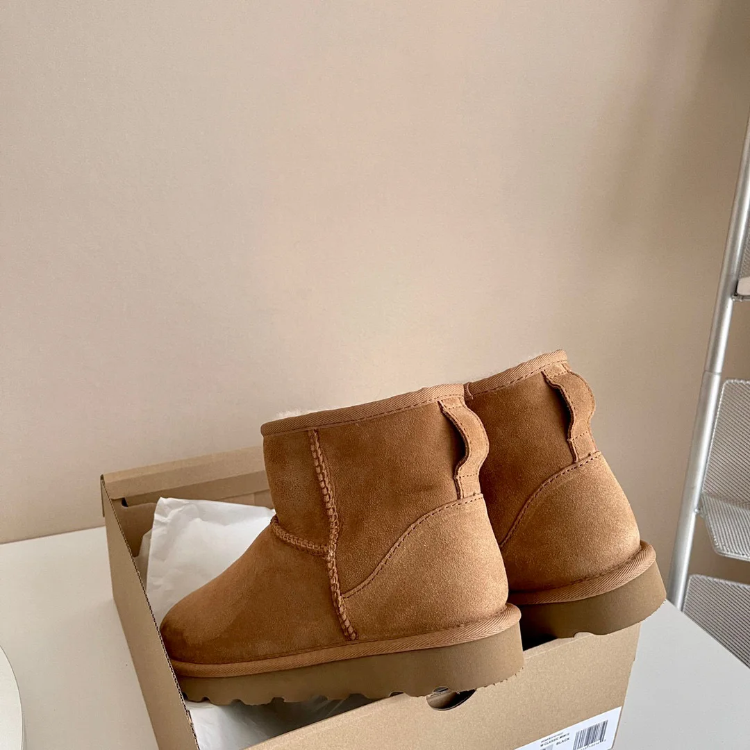 Женские зимние ботинки Aobreugg из натуральной овечьей шерсти зима 2023