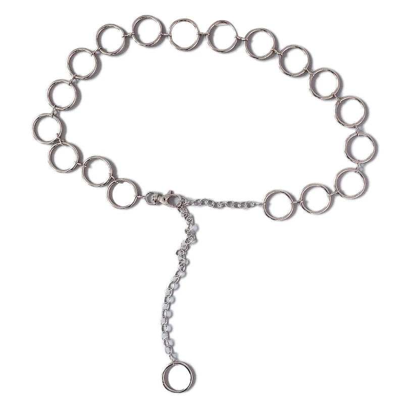 

41 Inch Women Girls Retro Circle Heart Shaped Metal Waist Belt Classic Jewelry Tassel Adjustable Body Belly Chain Accessories