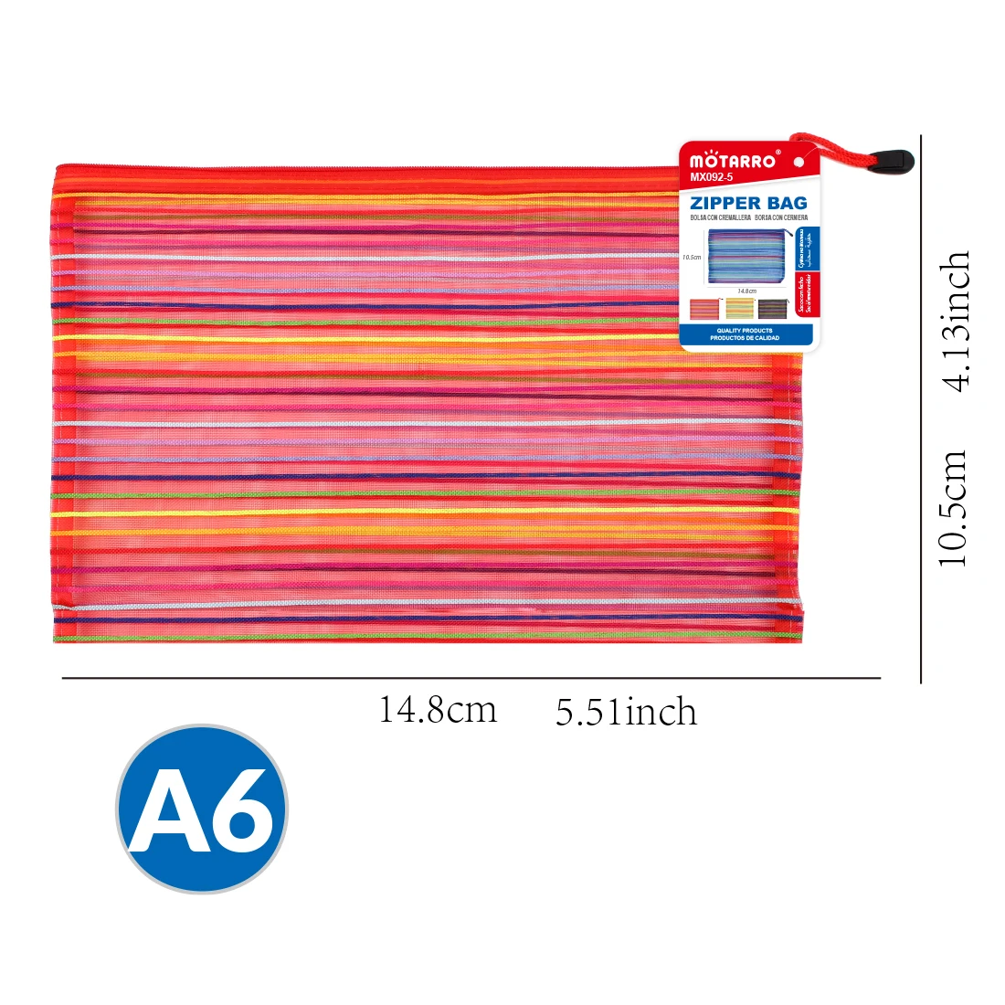 Нейлоновая Радужная Сетчатая Сумка Для Документов A6 Красочная Женская Хранения