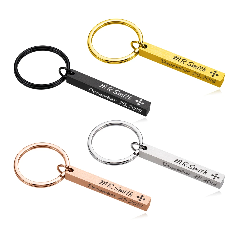 Брелок унисекс персонализированный с датой и именем | Украшения аксессуары