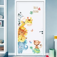 hand paint style cartoon door stickers animal wall stickers for kids roomart design decorative stickers wall decals home decor
