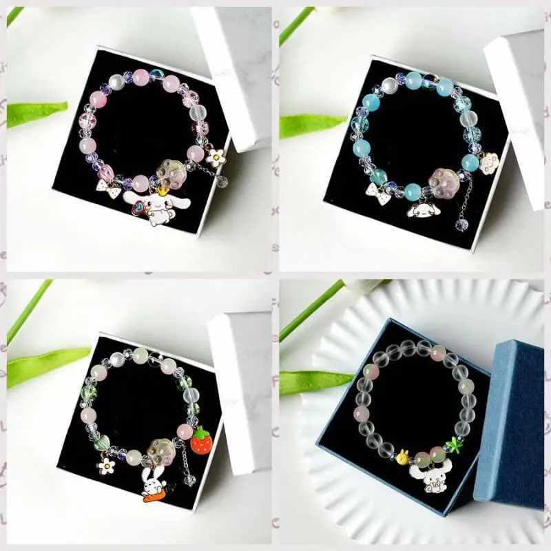 

Новинка, Лидер продаж, браслет с мультяшными персонажами Sanrios Cinnamoroll, Корейская версия, браслет с кристаллами и бусинами, оптовая продажа, по...