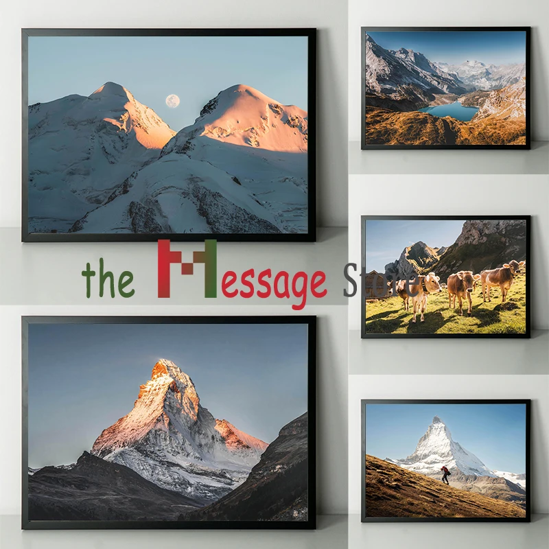 Швейцария горная фотография искусство стен декор для путешествий дома отеля