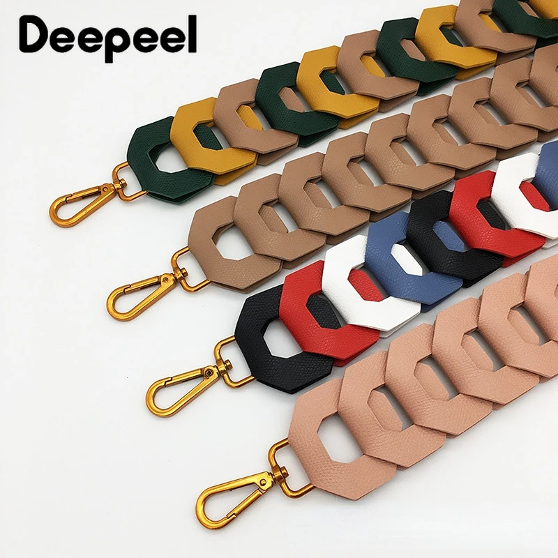 Deepeel 5.2*102cm PU Leather Wide Strap Luxury Color Openwork Adjustable Bag Straps for  HandBag Crossbody Bags Accessories