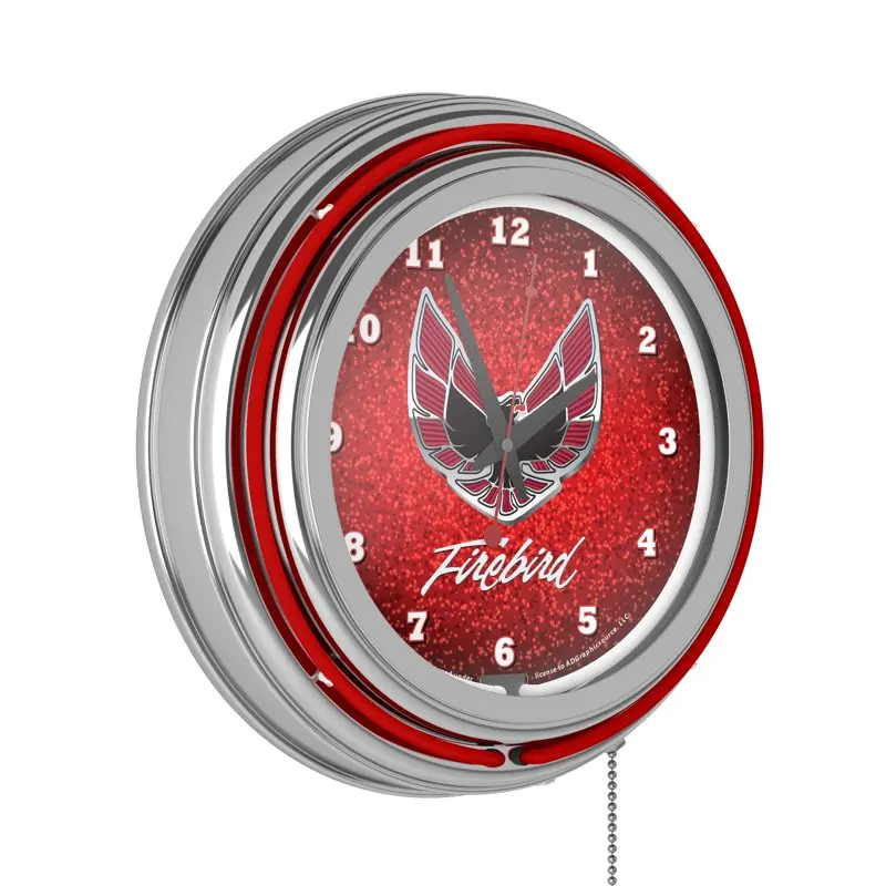 

Bring Charming Vibrancy and Timeless Elegance to Your Home with This Unique Red Chrome Double-Ring Neon Quartz Wall Clock. Gaze