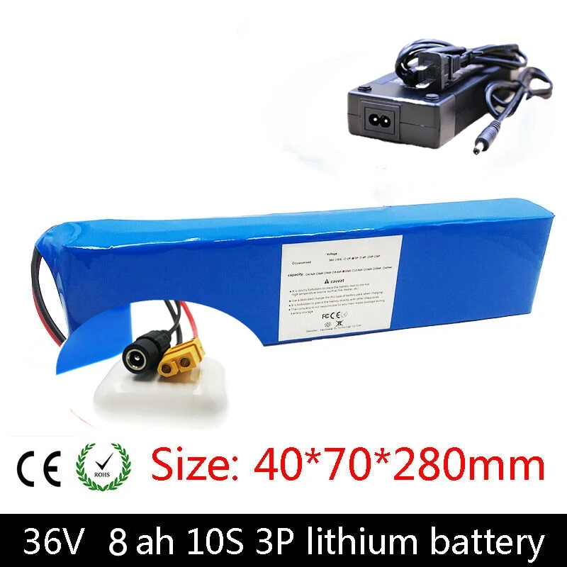 

36V Battery 10S3P 8Ah 18650 lithium ion battery pack For 42v 8000mAh ebike electric car bicycle motor scooter with 20A BMS 500W