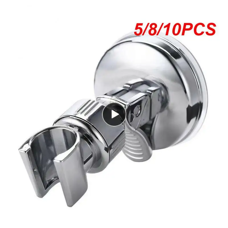 

5/8/10PCS Wall Mount Suction Cup Holder Without Punching Rail Head Holder Hand Shower Holder 360 Rotation Chrome Plating Newest