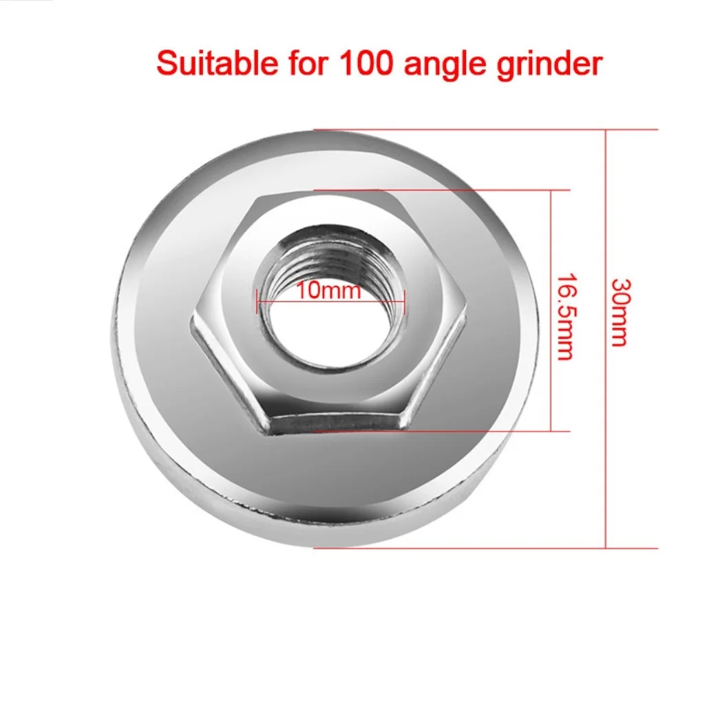 

100 Type Angle Grinder M10 Thread Nuts Chuck Locking Plate Quick Release Clamp Hex Grinding Fasteners Power Tool Accessories