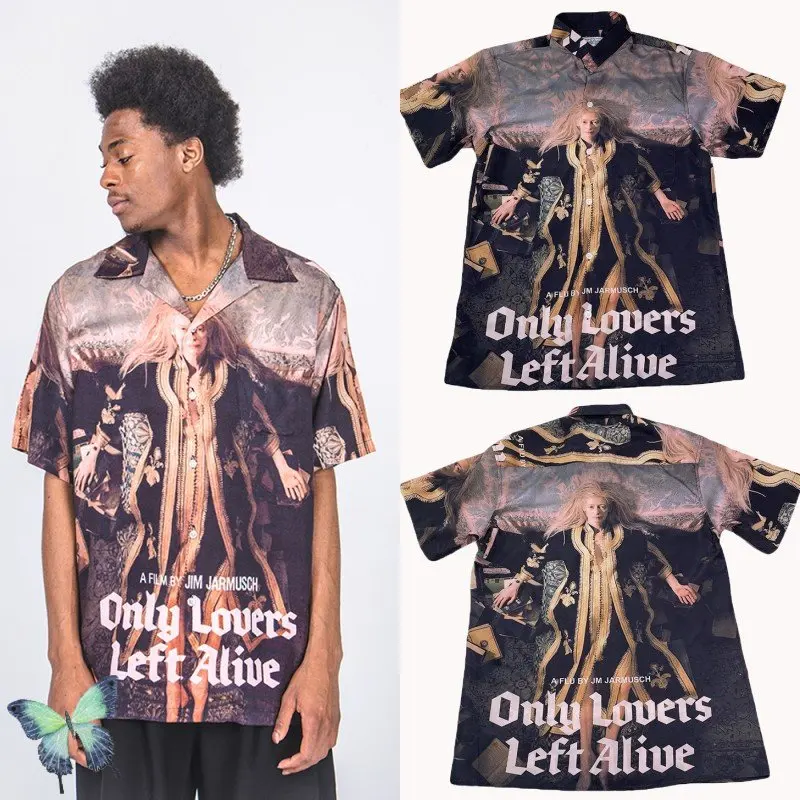 

Men Women WACKO MARIA Shirts Beautiful True Love Movie Poster Casual Short Sleeved Hawaiian Loose Casual Short-sleeved Shirt