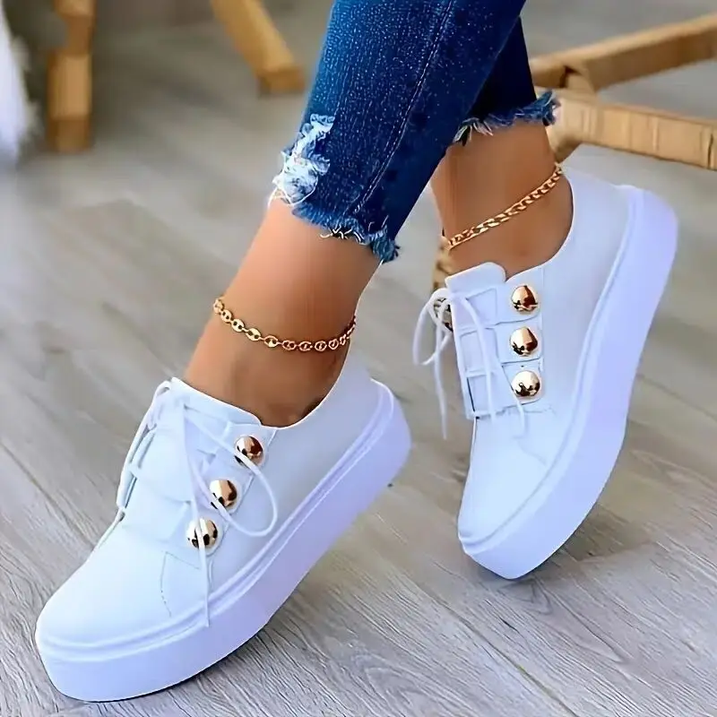 New Fashion Women Flat High Quality Casual Shoes Comfortable Outdoor Sports Platform Plus Size Round Head Shoes