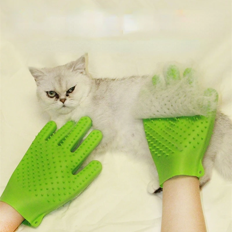 

Cat Pet Gloves Silicone Dog Cleaning Massage Bathing Glove Brush Hair Removal Hand Brush Double Sided