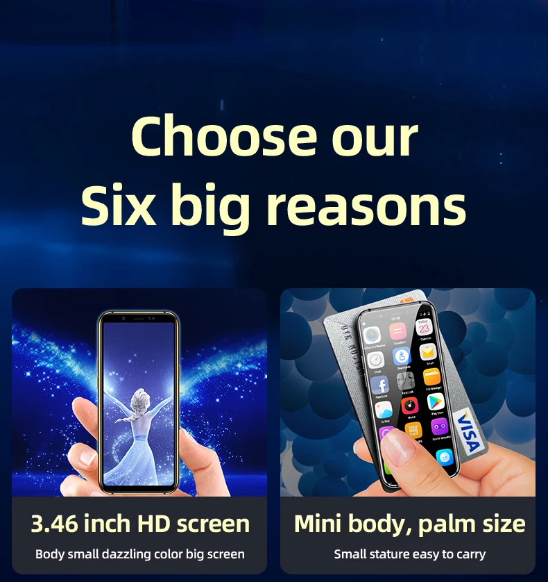 UNIWA X60 3.46 Inch Mini Smartphone Global 4G LTE Android 6.0 Cellphone Dual SIM Dual Standby Mobile Phone 1050mAh Face Unlocked