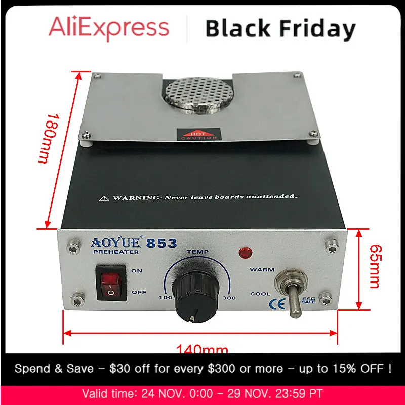 

AOYUE 853 220V Hot плита станция предварительного нагрева 480W ESD безопасная станция предварительного нагрева с регулируемой температурой комплекты...