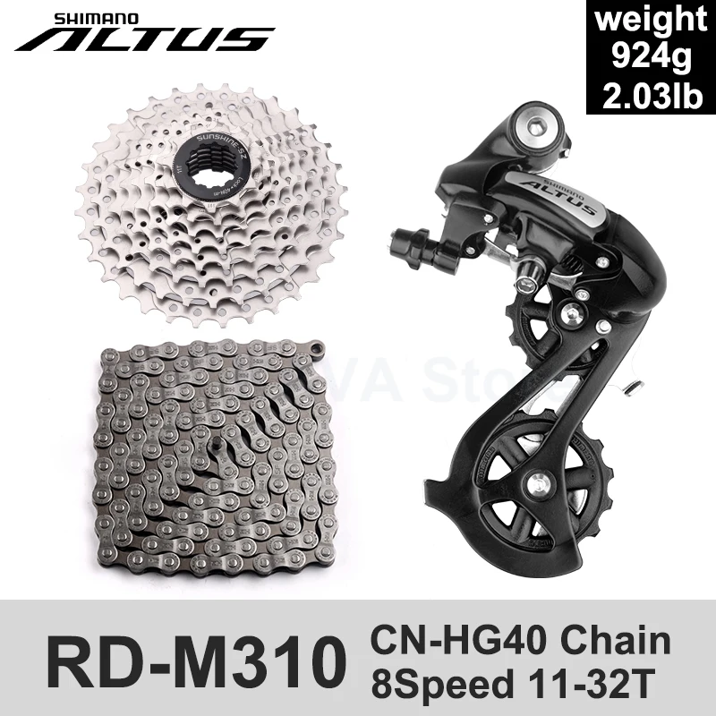 

SHIMANO RD-M310 7/8 Speed Rear Derailleur Groupset 8 Speed 11-32T Flywheel Chain Derailleur set HG40 HG71 X8PL Chains Bike Kit