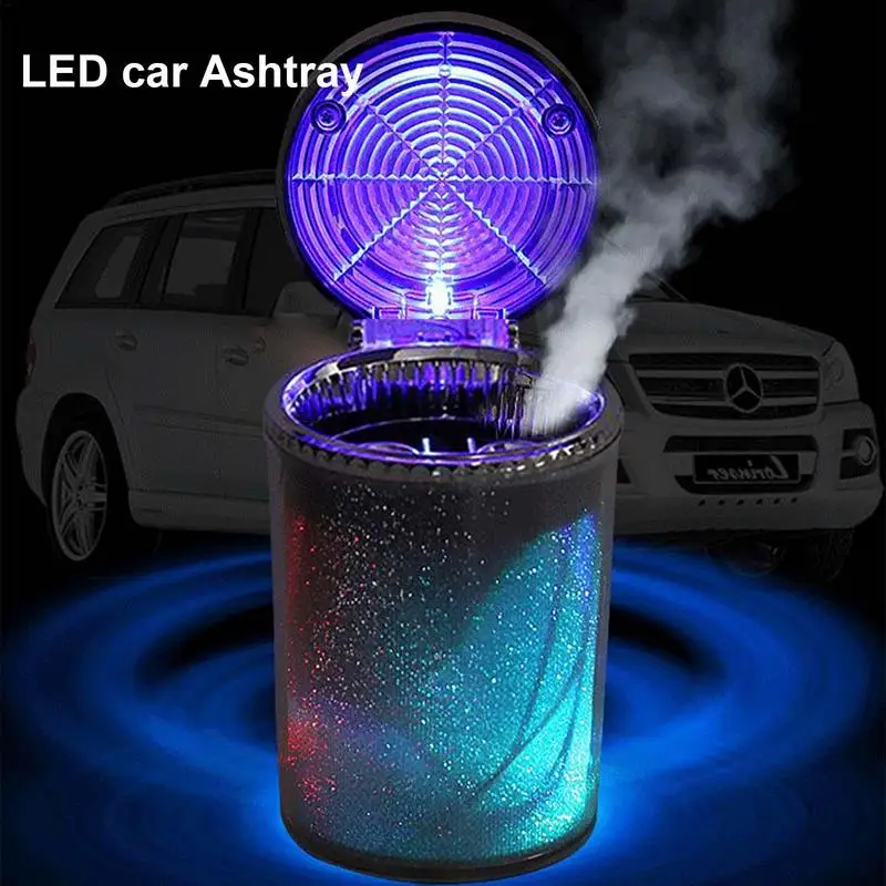 

Car Ashtray With LED Lights Car Air Conditioning Vents Decoration Smokeless Ashtray Trash Can Household Ashtray Car Accessories