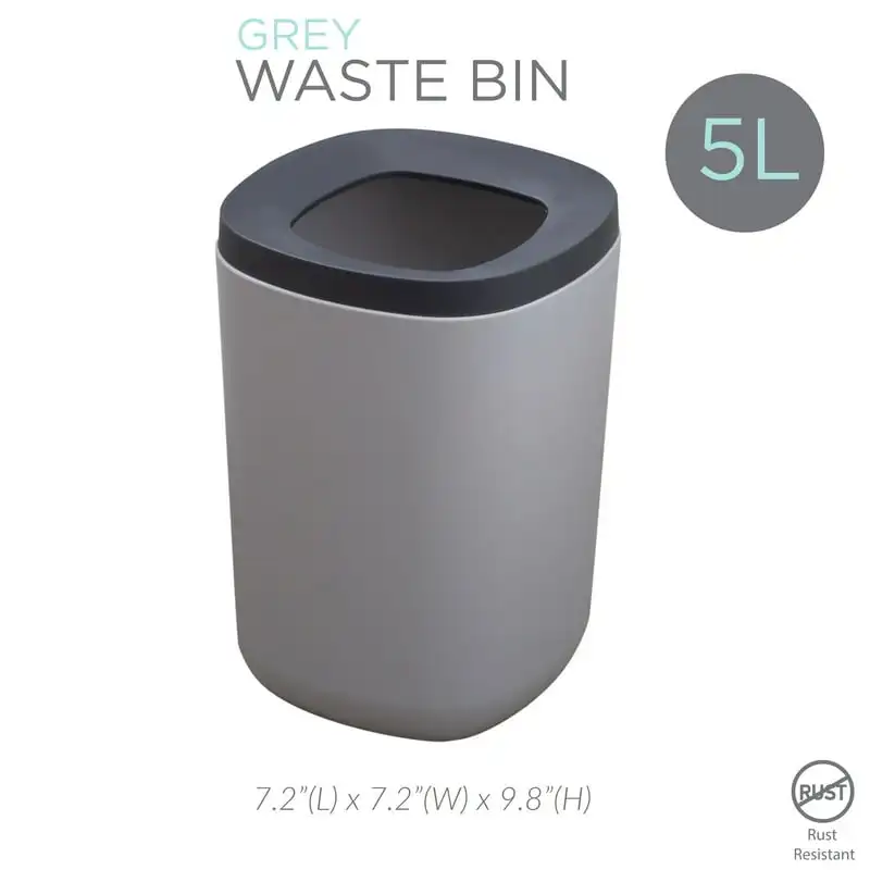 

Pack 2 Piece Wastebasket in Grey