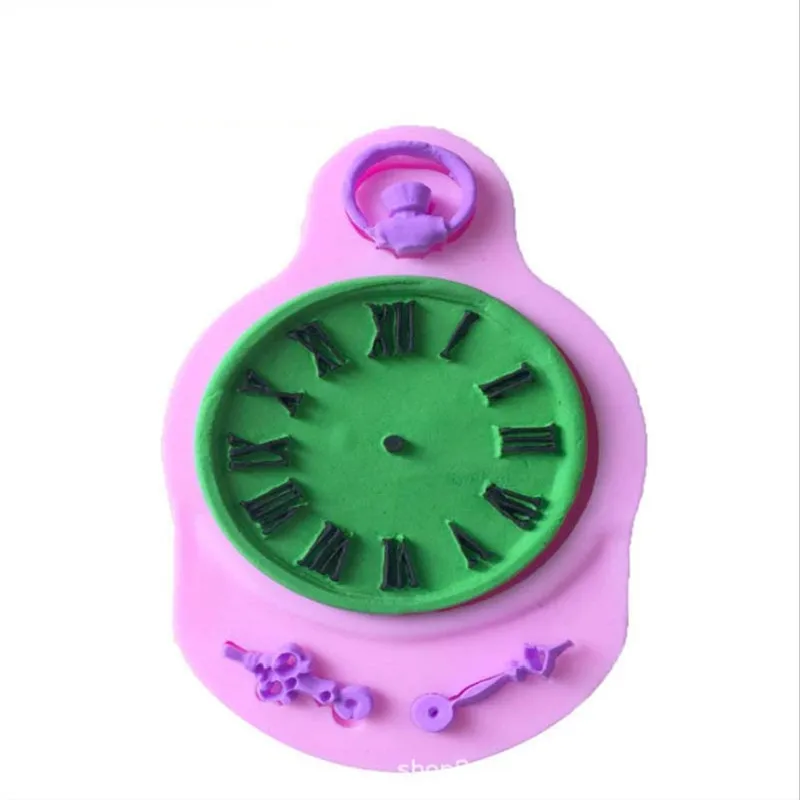 

Clock watch shape liquid silicone fondant cake baking mold M055