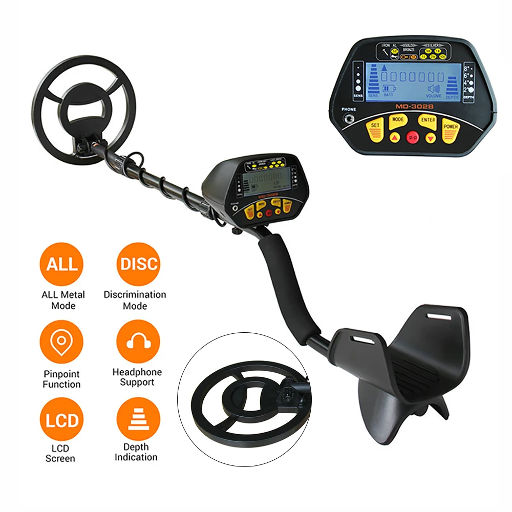 

MD3028 Metal Detector Professtional LCD Underground Gold Detectors Pinpointer Detecting Jewelry Treasure Hunter High Sensitivity