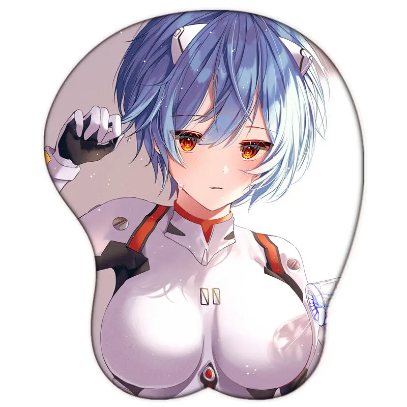 Evangelion 00/02 Asuka Rei Mari Sexy Big Oppai Mousepad Cute Manga Kawaii 3D gamer Mouse Pad with Wrist Rest Silicone Gel | Компьютеры и