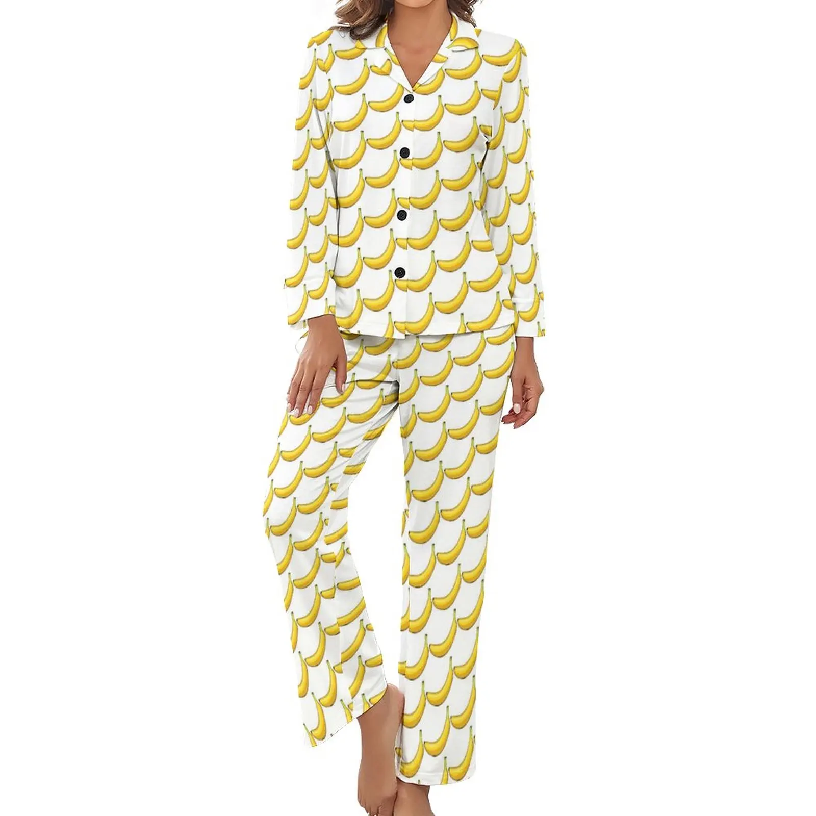 

Funny Banana Pajamas Fruit Vegetarian Long Sleeve Cute Pajama Sets 2 Piece Leisure Spring Printed Nightwear Birthday Gift