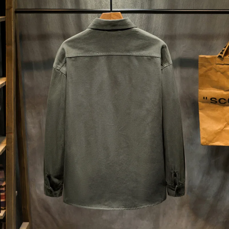 Джинсовая рубашка-куртка мужская весна и осень японский бренд прилива ретро