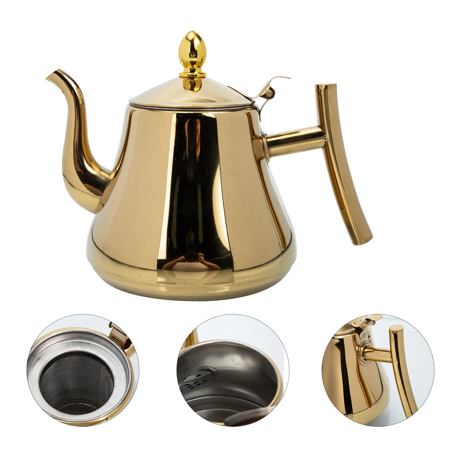 

Tea Pot Large Capacity Teapot Stainless Steel Tea Container with Strainer