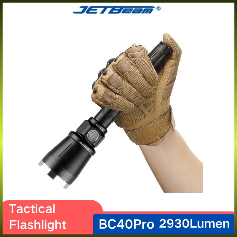 JETBeam BC40 PRO Searchlight Super Bright 2930Lumen CREE XHP50 LED With 18650 3500mAH Rechargeable battery LED EDC Flashlight
