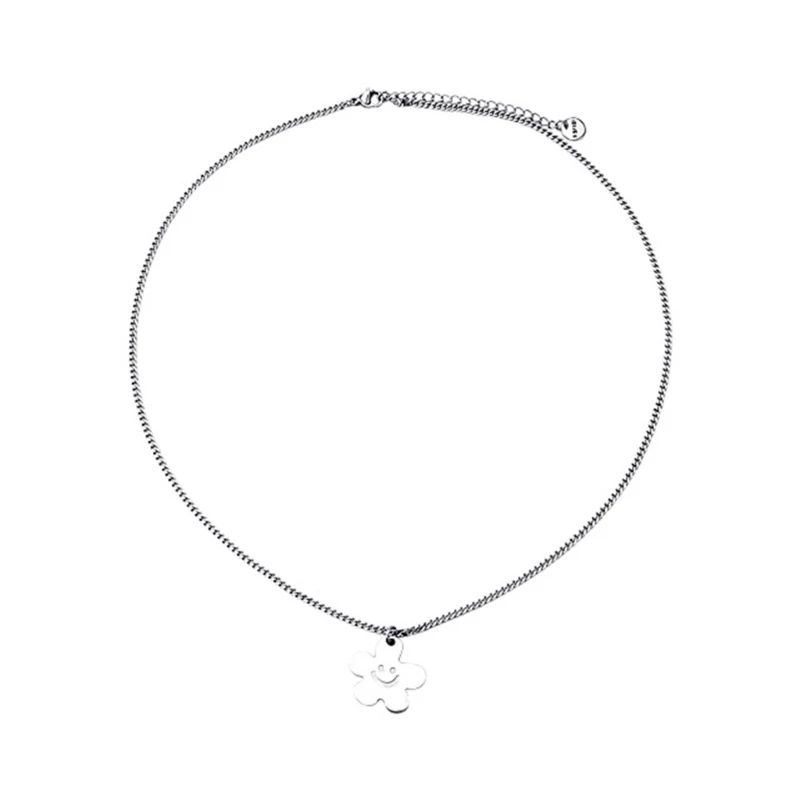 

Floral Charm Necklace Steel Neck Jewelry Fashion Neckchain Y2K Jewelry