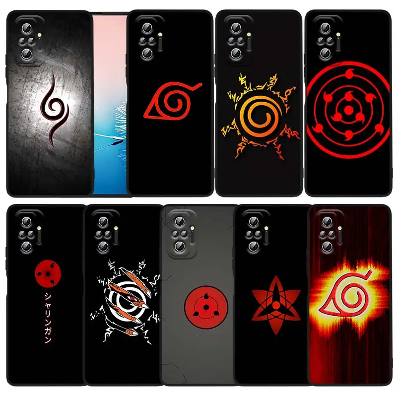 

Cool Japanese Naruto LoGo For Xiaomi Redmi Note 11 10S 10 9T 9S 9 8T 8 7 6 Pro Plus Max 5G Black Soft Funda Capa Phone Case