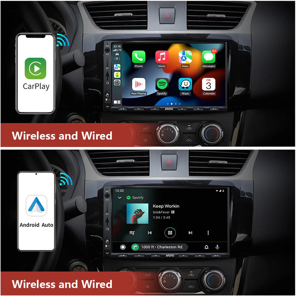 ATOTO S8UL двойной 2 Din Android автомобильный радиоприемник 7 дюймов 4 ГБ 64 GPS-навигация 4G