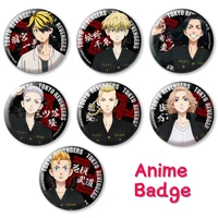 hot 58mm japan anime pins second element tokyo revengers tinplate badges mikey cosplay tokyo avengers thing anime peripheral