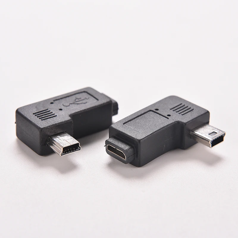 Mini USB Type A Male To Micro USB B Female USB Micro 5 Pin Female to Mini 5Pin Male 90 Degree Left Angle Adapter