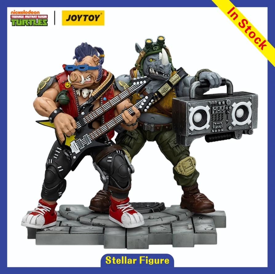 Фото 【SF】JOYTOY 1/18 Фигурки TMNT - Бибоп и Рокстеди, 2 шт., коллекционные модели, подарки, украшения №1